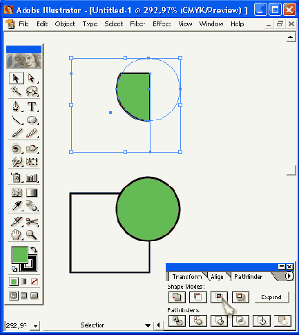 Кнопка Intersect shape areas